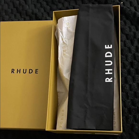 Rhude Black and Beige bandana luxury leisure Slides. main image 7